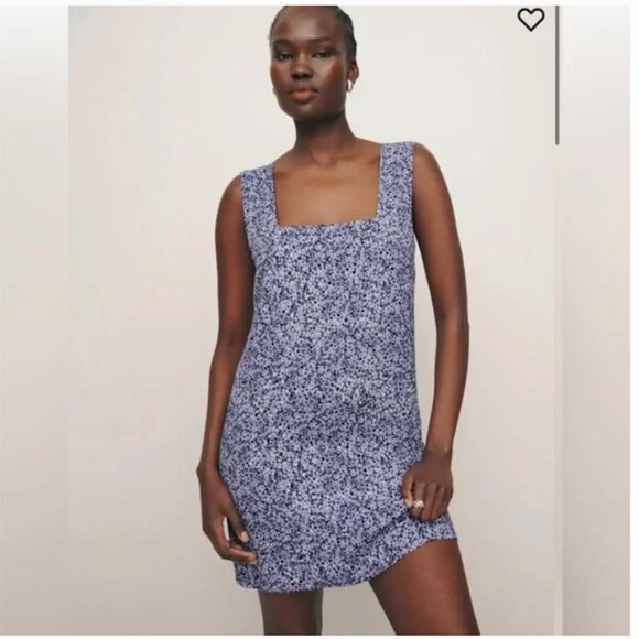Reformation Alora Dress Astoria Floral Print Blue Purple Size 8 - Picture 1 of 10